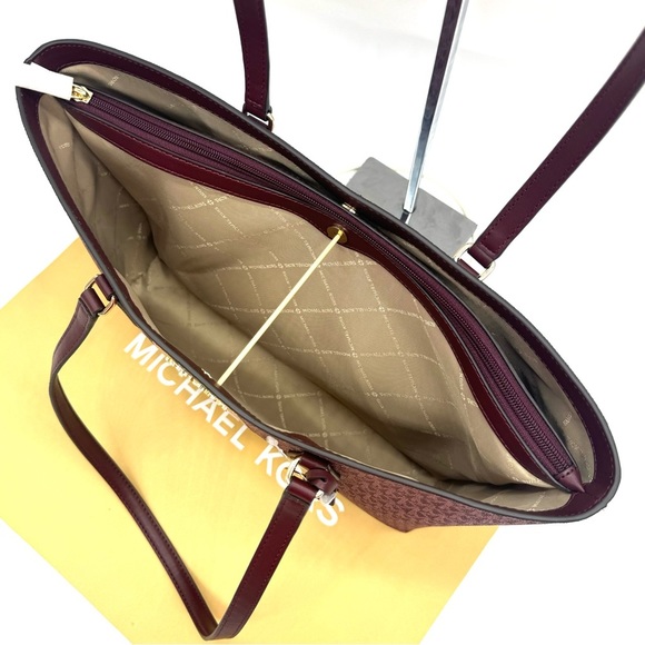 Michael Kors Bag Large Sheila Mf Tote Bag Ox Blood Multi - Picture 7 of 10